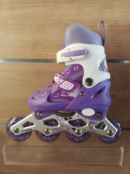 pasifik sport ışıklı çift sıra ayarlanabilir tekerlekli paten pembe - 31-34