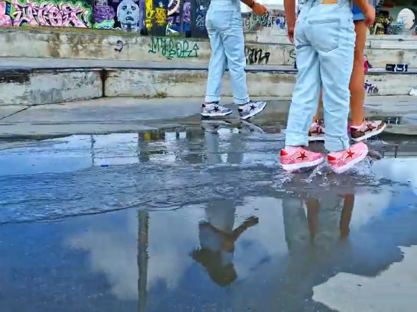 BREEZY ROLLERS 2180373 Tekerlekli Spor Ayakkabı Splash beyaz/pembe