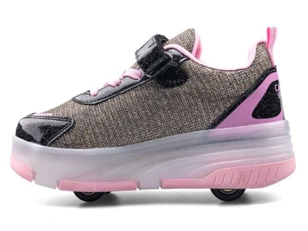 Carby tekerlekli ayakkabı siyah/altın/pembe