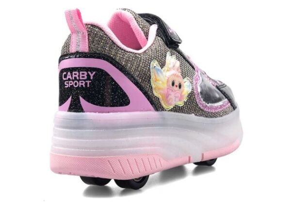 Carby tekerlekli ayakkabı siyah/altın/pembe